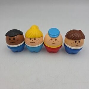 Vintage Little Tikes TODDLE TOTS Lot of 4 Figures Toys Mom Kids Boy Girl